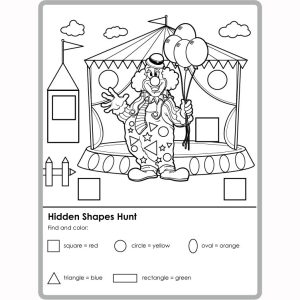 Hidden shapes activity and printable for preschool and kindergarten