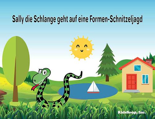 Sally die Schlange geht auf eine Formen-Schnitzeljagd. Twiggle Book